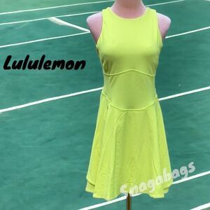 LULULEMON NWT COURT CRUSH TENNIS DRESS QUICK DRYING SWEAT WICKING ELECTRIC LEMON